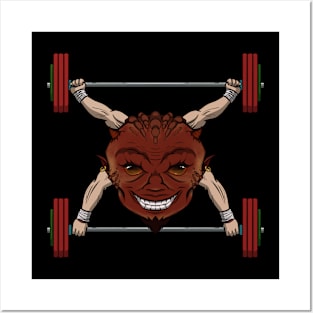 Weightllifting Devil (no caption) Posters and Art